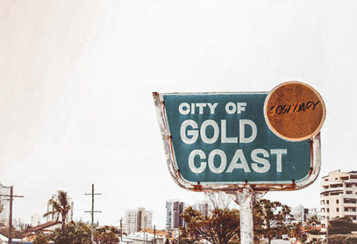 an old signage of the City of Gold Coast